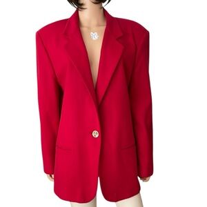Sag Harbor Women's Red Wool Blazer